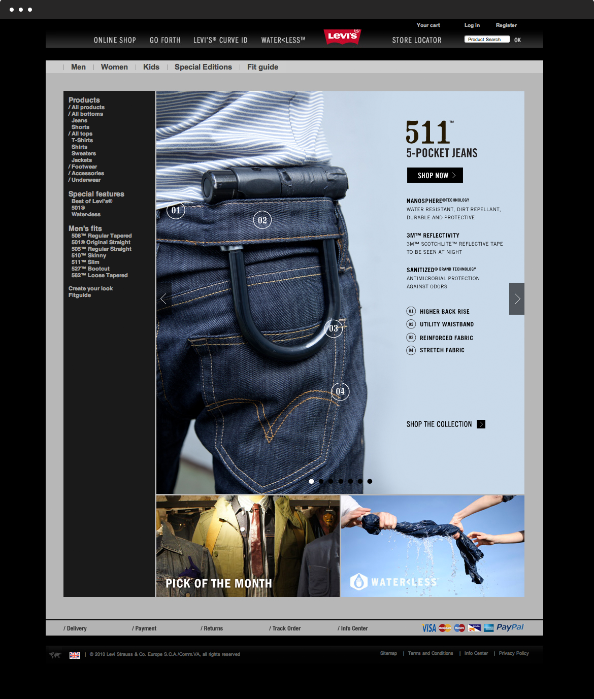 Levi's 511™ Slim Fit Commuter Jeans Size 28X32 Reflective Slim 19151-0034 |  eBay